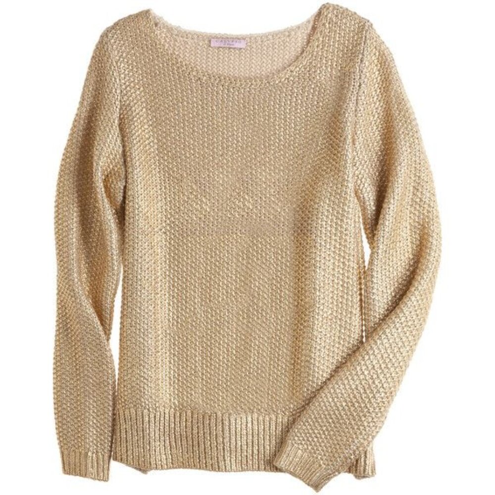 Calypso St. Barth gold Alda sweater size S NWT